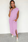 Wisteria Mineral Wash Pocketed T-shirt Long Dress