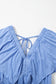 Textured V Neck Flutter Sleeve Ruffled Maxi Dress