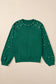 Evergreen Pearled Drop Shoulder Round Neck Sweater