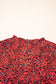 Black Rose Floral Print Ruffle Sleeve Plus Size Shift Top