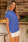 White Textured Knit Exposed Stitching T-shirt