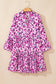 Khaki Leopard Print Buttoned Front 3/4 Sleeve Tiered Ruffled Hem Dress
