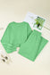Light Pink Drop Shoulder Puff Sleeve Crop Pullover Drawstring Wide Leg Pants Set