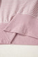 Purple Stripe Thumbhole Side Slits Drop Shoulder Loose Fit Hoodie