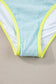 Rose Red Color Block High Waisted Sexy Bikini Set