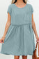 Dusty Pink Corded Knit Textured Patched Pocket Frilled Swing Mini Dress with Pockets