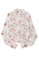 Brown Floral Long Sleeve High Neck Sheath Mesh Blouse