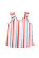 Multicolor Striped V Neck Ruffle Straps Tank Top