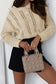 Khaki Cable Knit Drop Shoulder Sweater