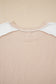 Parchment Twist Rib Colorblock Hi Low Plus Size Short Sleeve Top