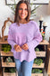 Phalaenopsis Thermal Knit Contrast Textured Patchwork Long Sleeve Top
