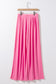 Strawberry Pink Slim Fit Crop Top and Pleated Wide Leg Pants Set