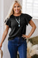 White Layered Ruffle Short Sleeve Round Neck Top