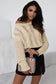 Khaki Cable Knit Drop Shoulder Sweater