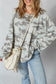 Green Retro Camouflage Print Exposed Seam Patchwork Drop Shoulder Sweatshirt