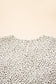 Beige Plus Size Leopard Print Frill Trim Short Sleeve Flared Dress