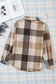 Plaid Khaki Buttoned Long Sleeve Jacket