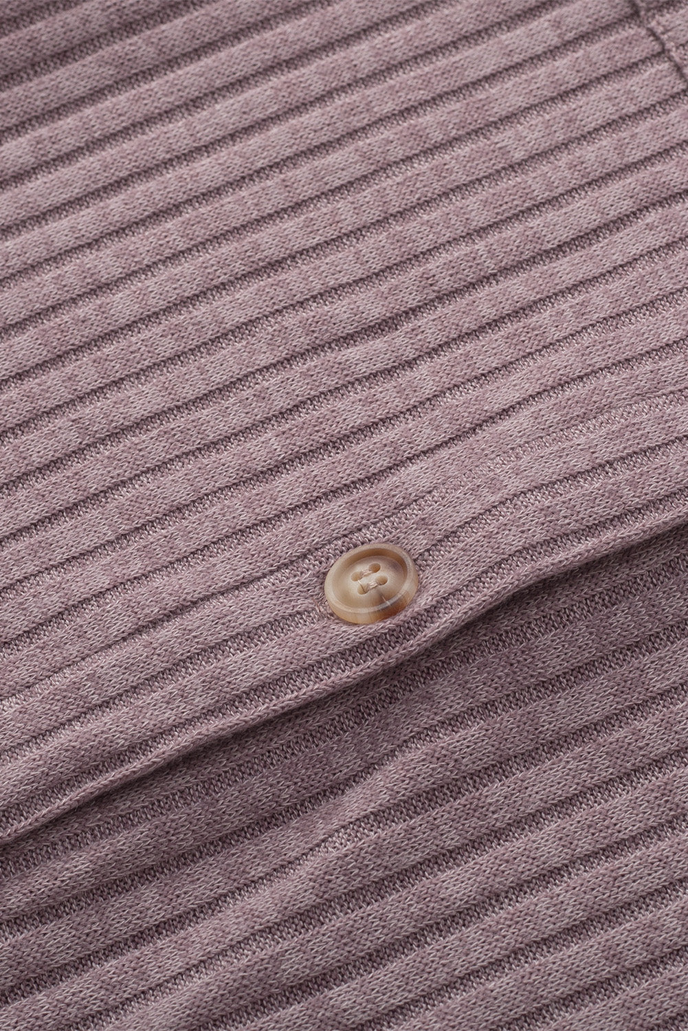 Purple Button Flap Pocket Ribbed Knit Shacket