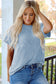 Myosotis Plain Corded Knit Mock Neck T Shirt