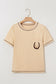 Apricot RODEO Horseshoe Embroidered Patch Pocket T Shirt