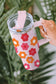 Multicolor Flower Print Handled Stainless Steel Vacuum Cup