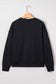 Black Chenille Game Day Graphic Drop Shoulder Sweatshirt