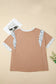 Chestnut Animal Color Block Patchwork Plus Size Tee