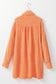 Orange Crinkled Dual Chest Pocket Oversized Shirt Dress