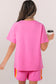 Black Striped Patch Front Casual Tee