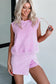 Myosotis 2 Pieces Mineral Wash Cotton Tank Top Lined Split Skirt Set