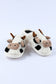 White Cartoon Animal Cow Plush Slippers