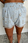 Gray Western Fashion Printed T Shirt Elastic Waist Shorts Set