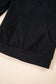 Navy Blue Button Drawstring Hooded Pullover and Casual Short Set