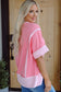 Smoke Green Half Sleeve Raw Seam High Low Side Split Top