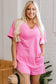 Bonbon Loose Half Sleeve V Neck Knit Romper