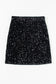 Black Sequin Bodycon Mini Skirt