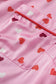 Pink Valentine Heart Shape Print Plus Size Sleepwear