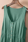 Green Button Sleeveless High Waist Mini Dress