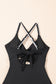 Black Ric Rac Trim Contrasted Patchwork Cutout One Piece Swimsuit