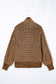 Brown Chunky Waffle Knit Oversized Collar Cardigan