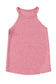 Pink Solid Color Crew Neck Tank Top