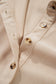 Oatmeal Corduroy Half Button Collared Long Sleeve Mini Dress