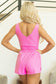 Sachet Pink Plain Sleeveless Loop Drawstring Cinched Waist Romper