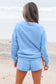 Black Striped Accent Pullover and Shorts Two Piece Casual Set
