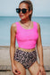 Leopard Print Square Neck Sleeveless Tankini Set