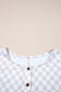 Apricot Checkered Print Buttoned Crew Neck Wide Leg Jumpsuit