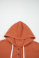 White Waffle Printed Patchwork Drawstring Hooded Long Sleeve Top