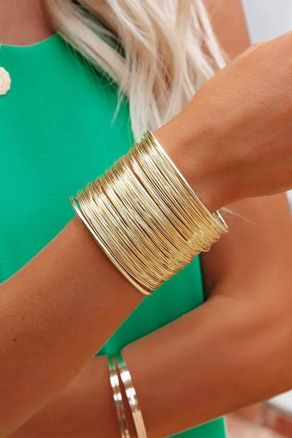 Gold Heavy Metal High Quality Open Wire Bracelet