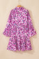 Khaki Leopard Print Buttoned Front 3/4 Sleeve Tiered Ruffled Hem Dress