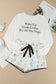 White Long Sleeve Letters Pullover and Animal Shorts Lounge Set